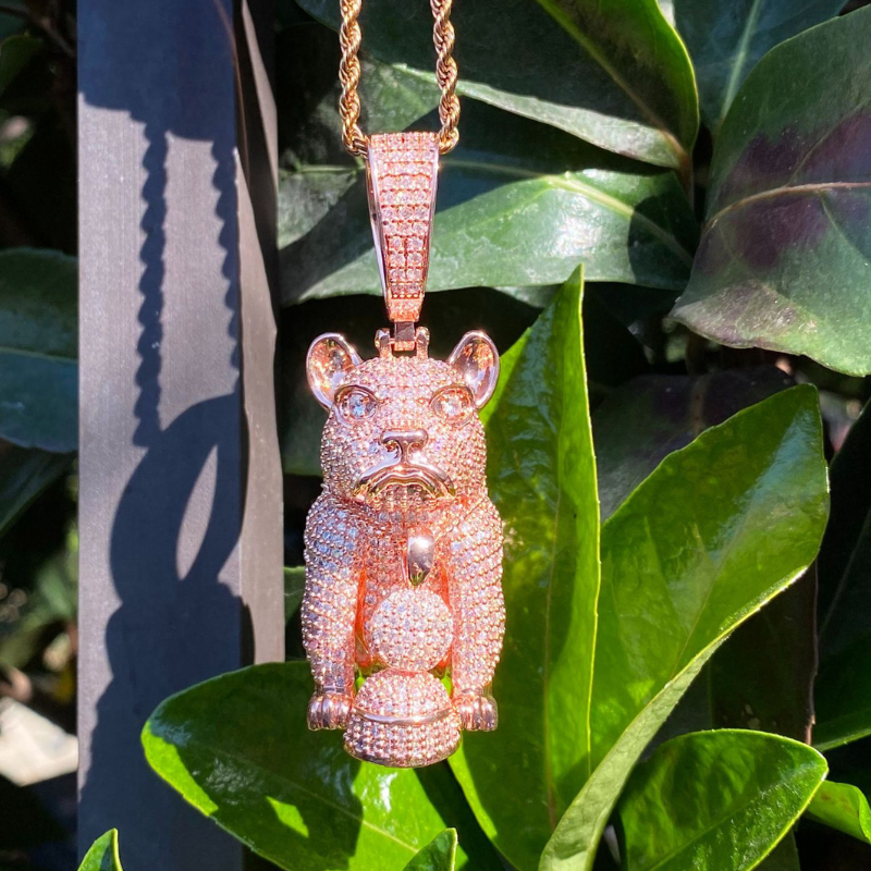 Moissanite Hip-Hop Three-Dimensional Leopard Pendant