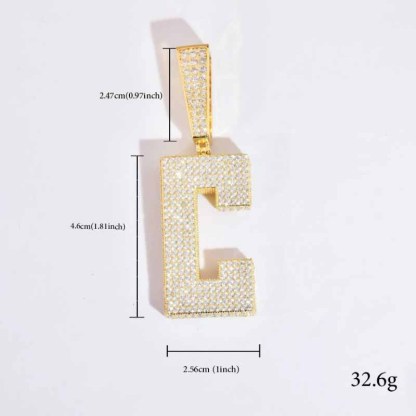 Moissanite Hip Hop Square Letter Custom Pendant