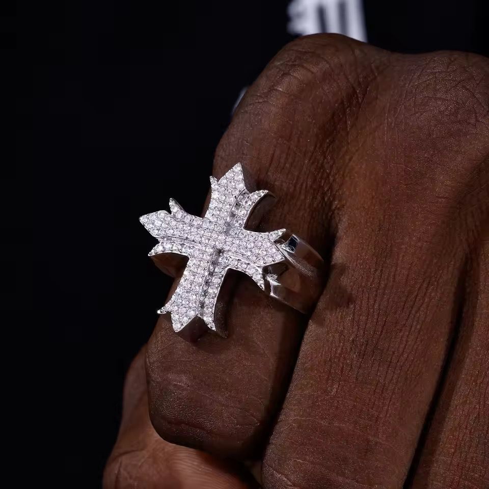Moissanite Cross Ring