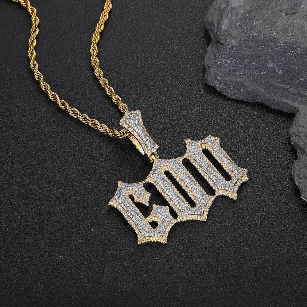 Ice Out Glitch Letters Custom Moissanite Pendant