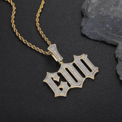 Ice Out Glitch Letters Custom Moissanite Pendant