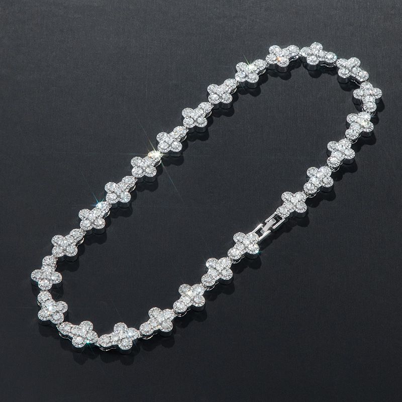 16mm Round Diamonds Cross Star Moissanite Chain