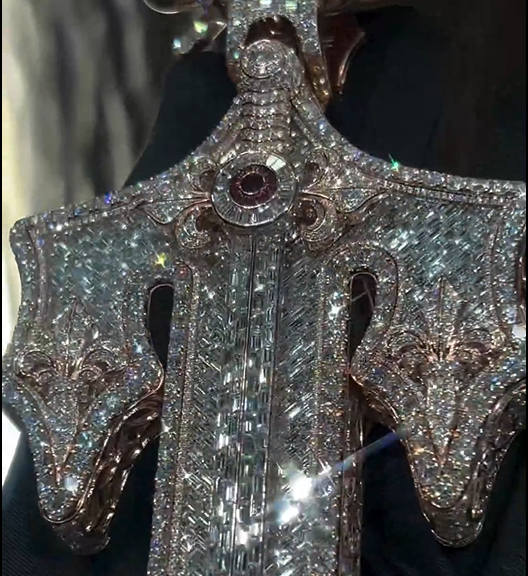 Designer Magical Sword Moissanite Pendant Smaller Version