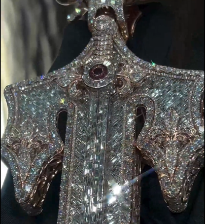 Designer Magical Sword Moissanite Pendant Smaller Version