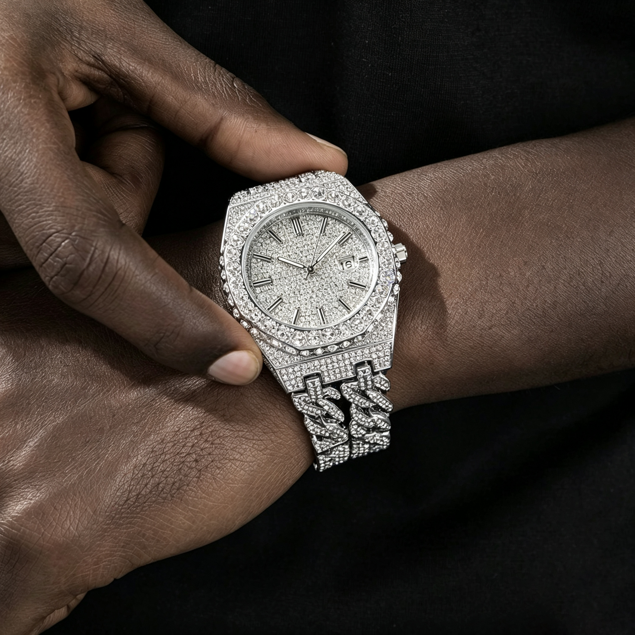 Iced-out Diamond Moissanite Watch