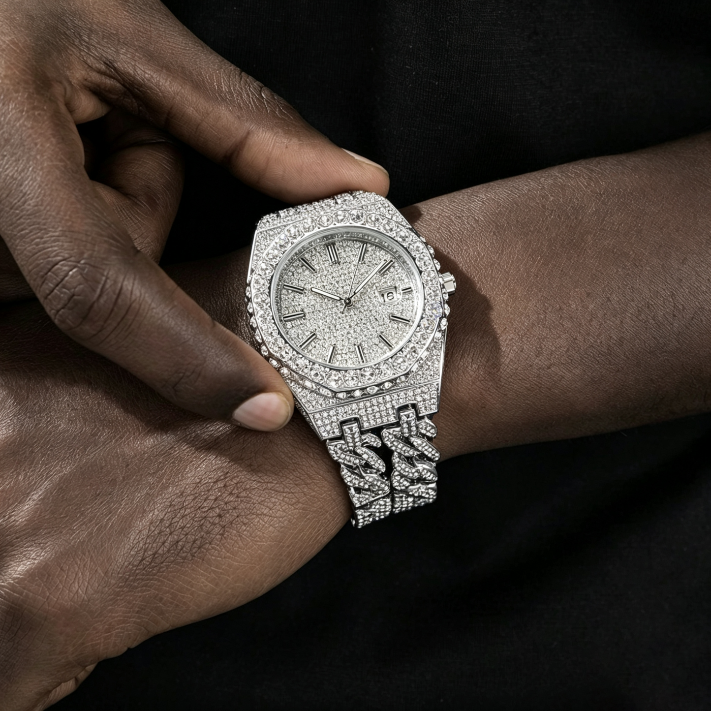 Iced-out Diamond Moissanite Watch