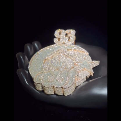 Custom Moissanite ALLAH Number 3D Pendant Smaller Version