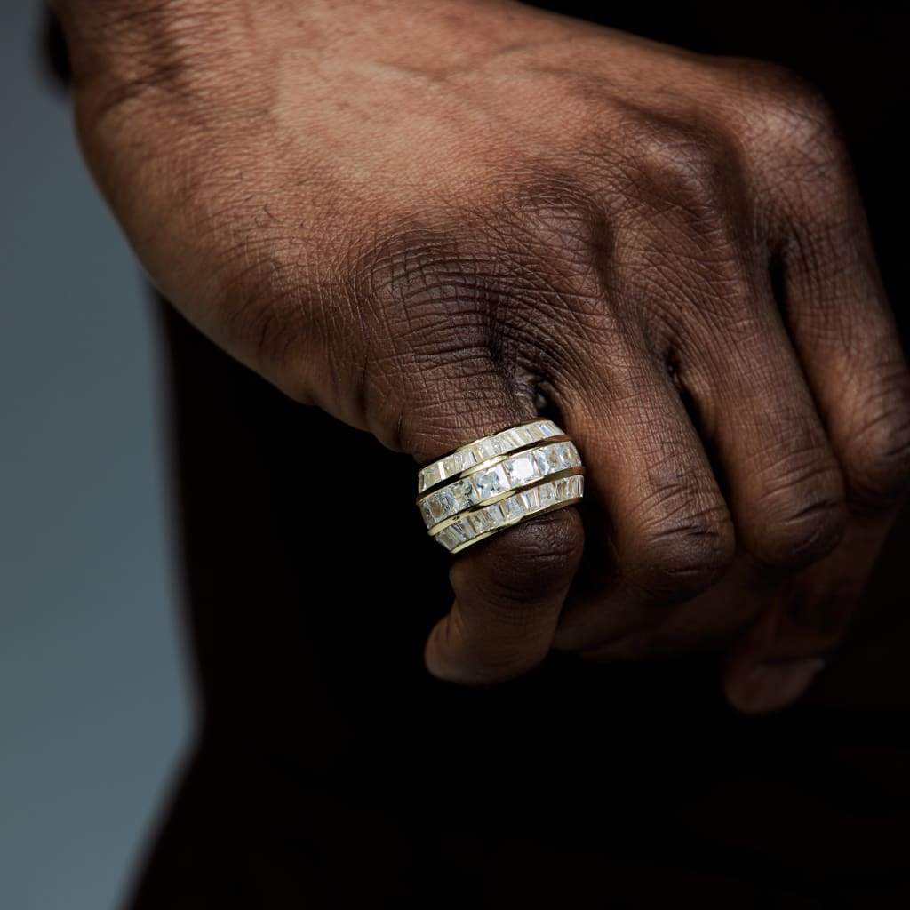 Baguette Layered Ring 18k Gold - 6IX ICE