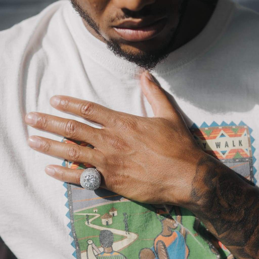 Diamond Clustered Band Ring White Gold - 6IX ICE