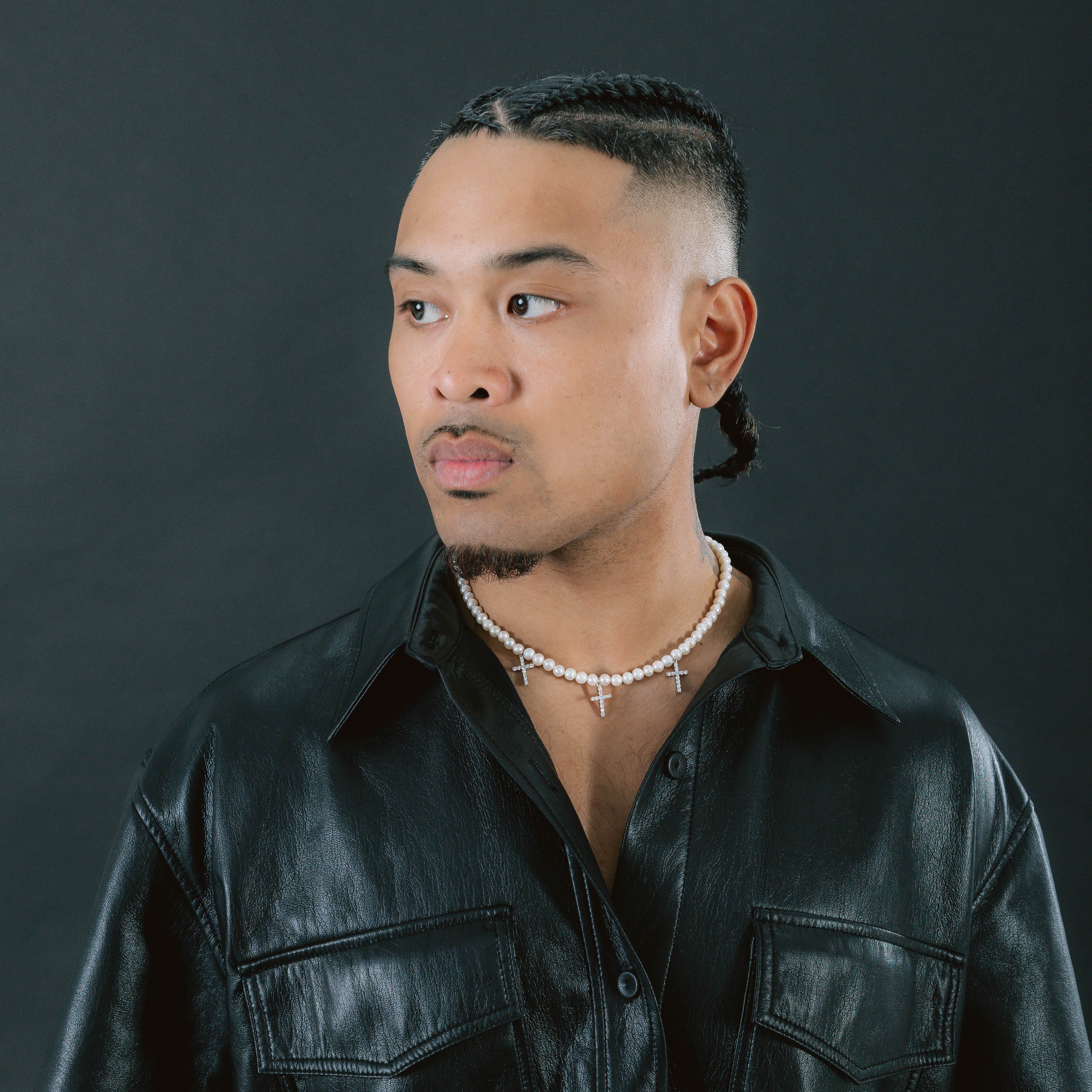 Pearl Chain Moissanite Diamond Crosses