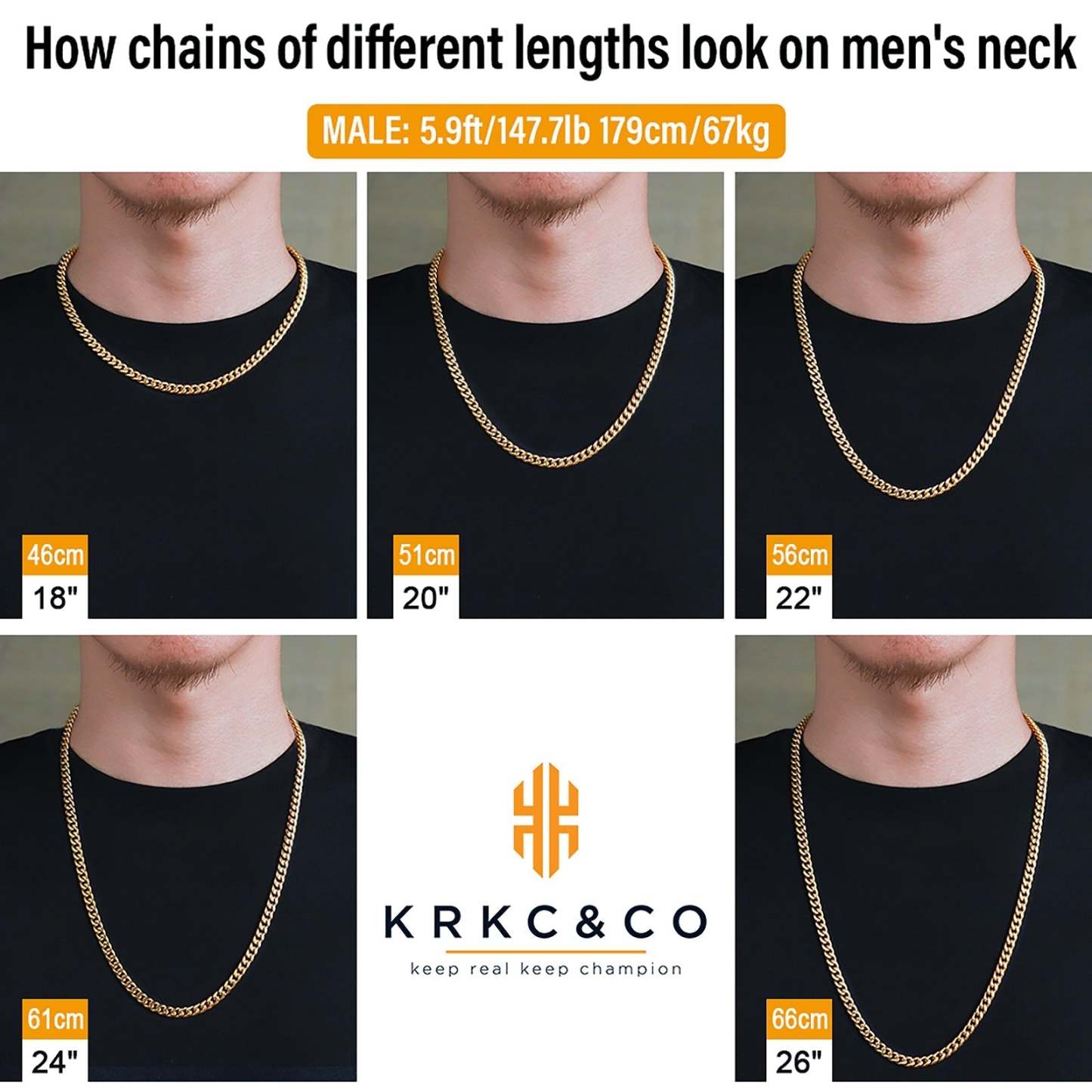 6mm Miami Cuban Link Chain in 18K Gold for Men's