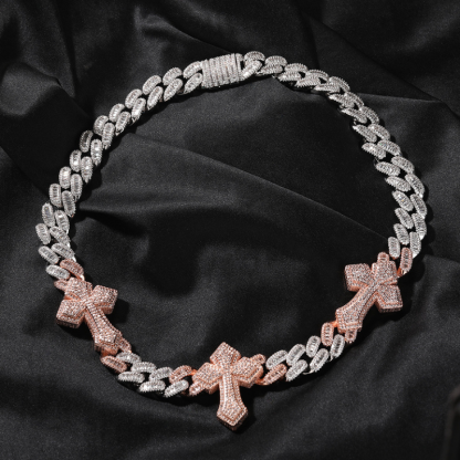 Moissanite Punk Cross Cuban Chain