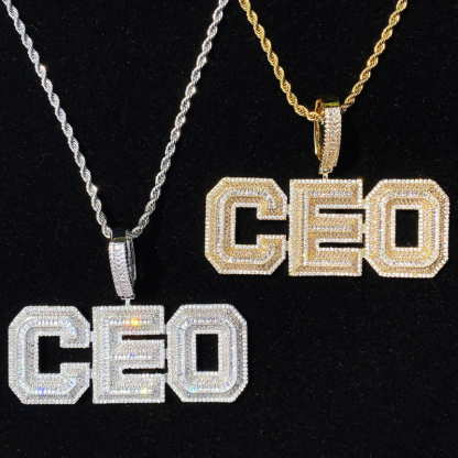 Moissanite Hip Hop CEO Letter Pendant