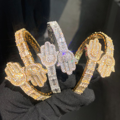 Moissanite Hip Hop Palm Bracelet