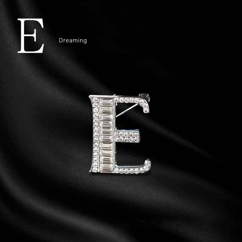 Moissanite Hip Hop Letter Brooch