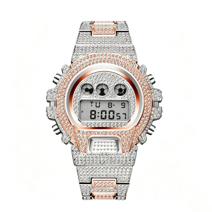 Moissanite Luxury Fashion Electronic Watch with Full Setting