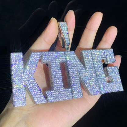 Moissanite Hip Hop Square Letter Custom Pendant