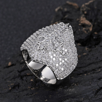 Moissanite Hip Hop Cross Shield Ring