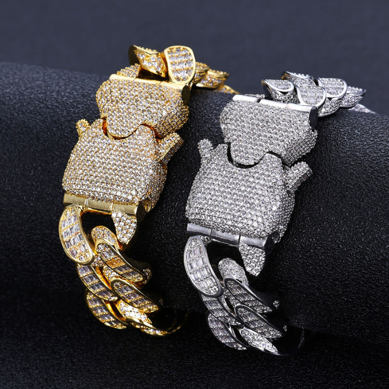 18mm Moissanite Exquisite Cuban Interface Bracelet