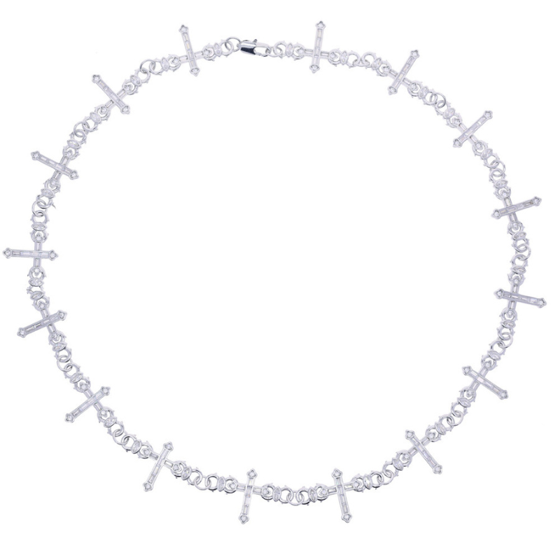 Moissanite Hip Hop Thorn Cross Chain