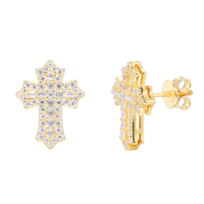 S925 Silver Moissanite Cross Earrings