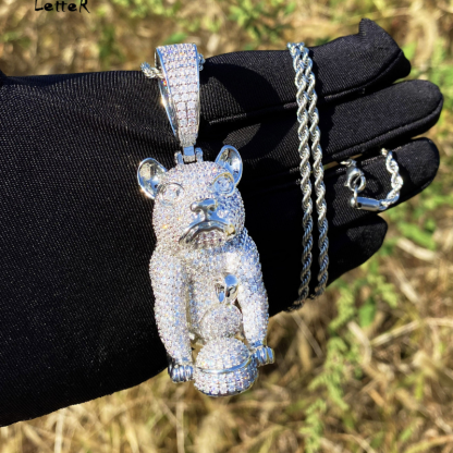 Moissanite Hip-Hop Three-Dimensional Leopard Pendant