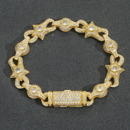 10mm Moissanite Creative Star Eye Cuban Chain