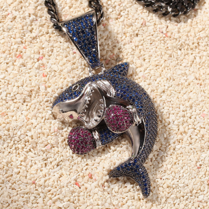 Moissanite Hip Hop Boxing Shark Pendant
