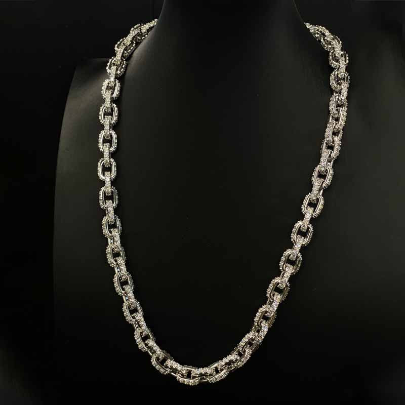 Moissanite Hip Hop Miami Box Clasp Chain