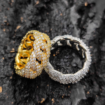 10mm Wide Moissanite Sparkling Full Diamond Cuba Ring