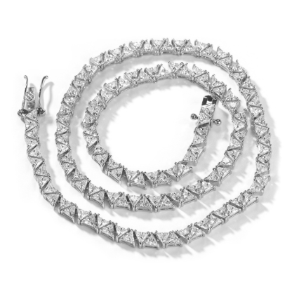 5mm Moissanite Hip Hop Classic Triangle Diamond Tennis Chain