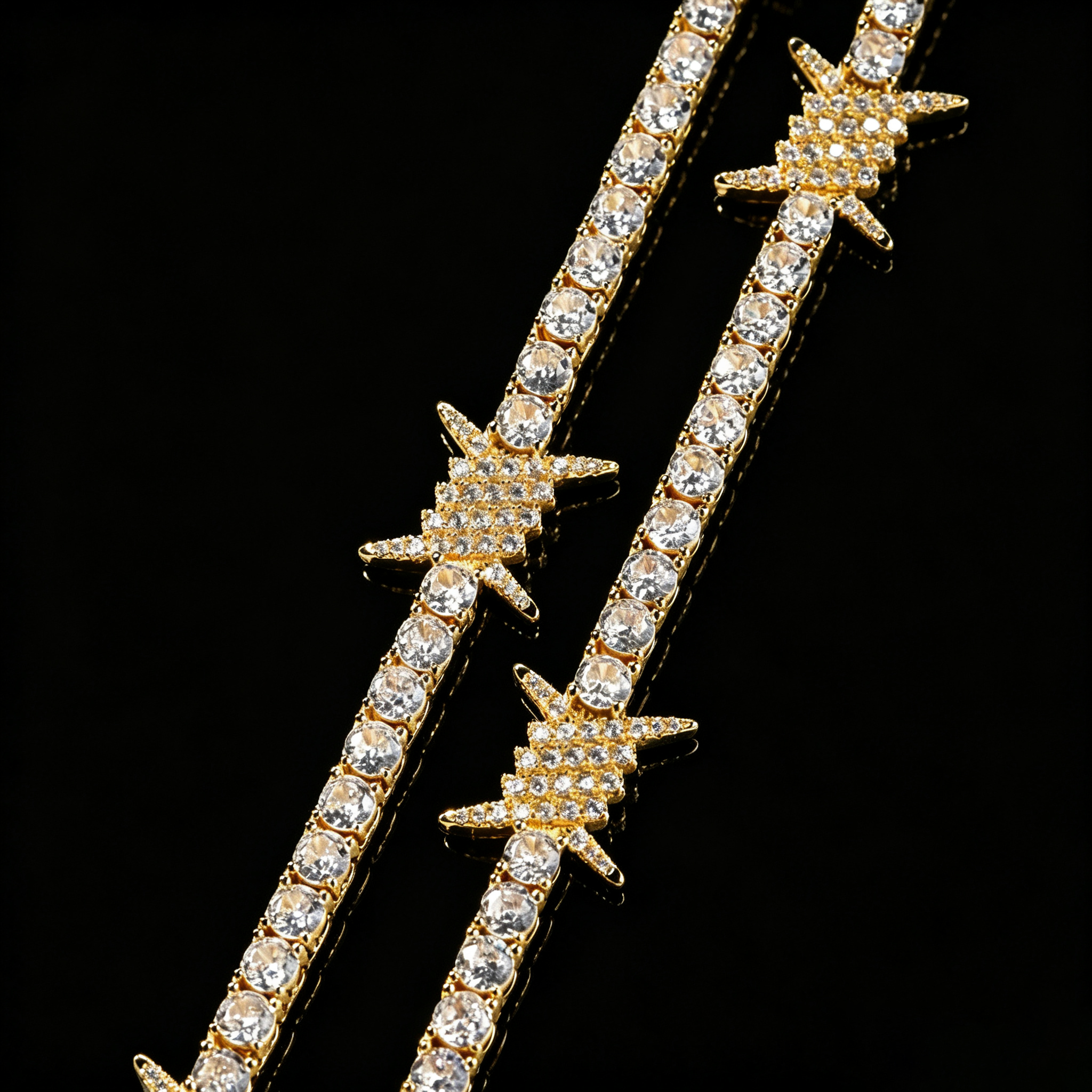 Moissanite Wire-Wrapped Thorn Tennis Bracelet