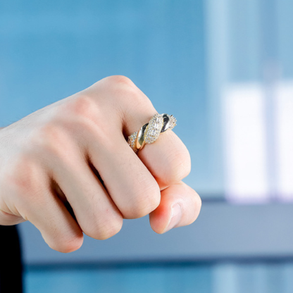 Moissanite INS Style Cross Around Temperament Ring