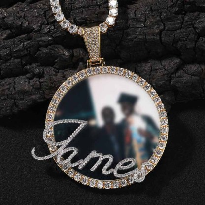 Moissanite Creative Customizable Letter Photo Pendant