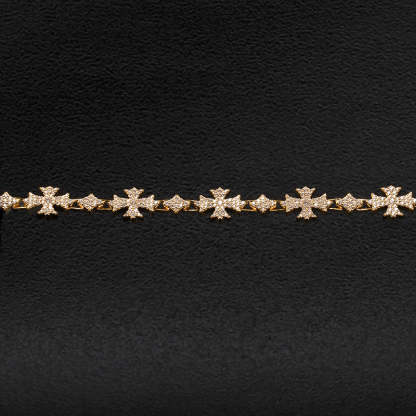 Moissanite Rhombic Cross Bracelet