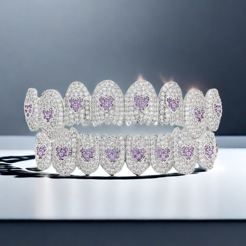 Moissanite Hip Hop Love Eight-tooth Grillz