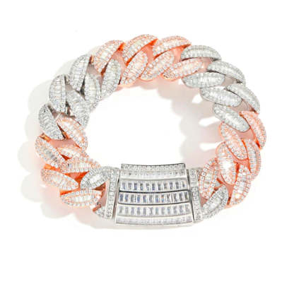 20mm T Square Ice Out Diamond Cuban Bracelet