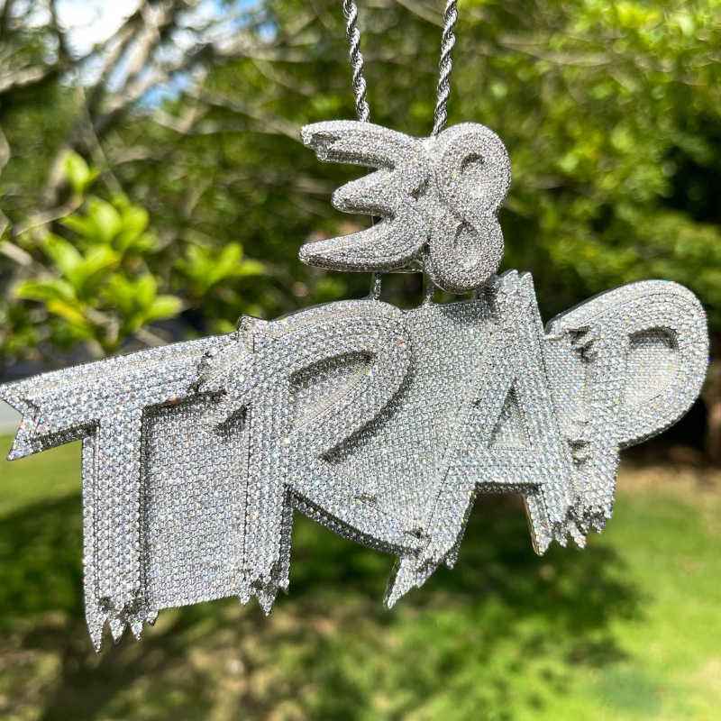 Moissanite Cursive Upper and Lower Two-layer Letter Custom Pendant