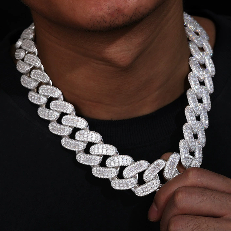 29mm Moissanite Hip Hop Square Diamond Cuban Chain