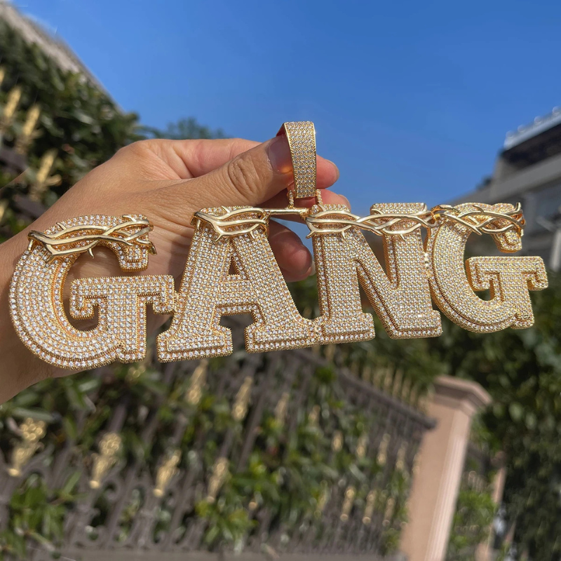 Moissanite Crown of Thorns Customizable Letter Pendant