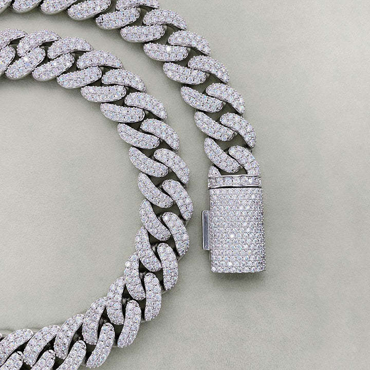 12mm Moissanite Bubble Micro inlay Cuban Chain