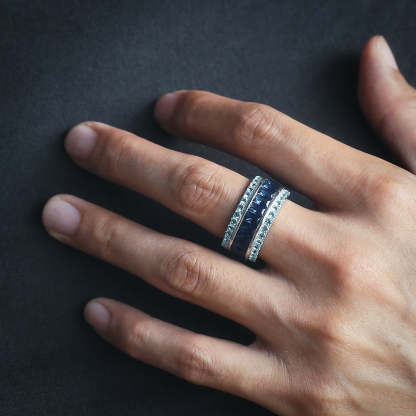 Blue Sapphire Baguette Ring-krkcom