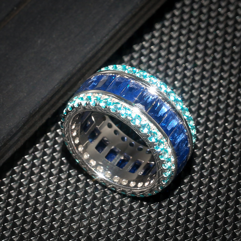 Blue Sapphire Baguette Ring-krkcom