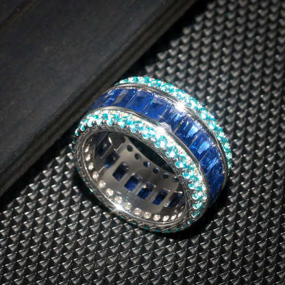 Blue Sapphire Baguette Ring-krkcom