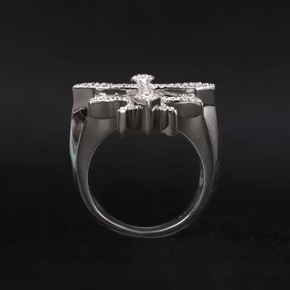 Moissanite Cross Ring
