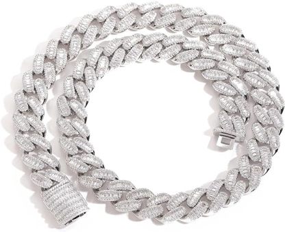 15mm Moissanite T Square Ice Out Diamond Cuban Chain