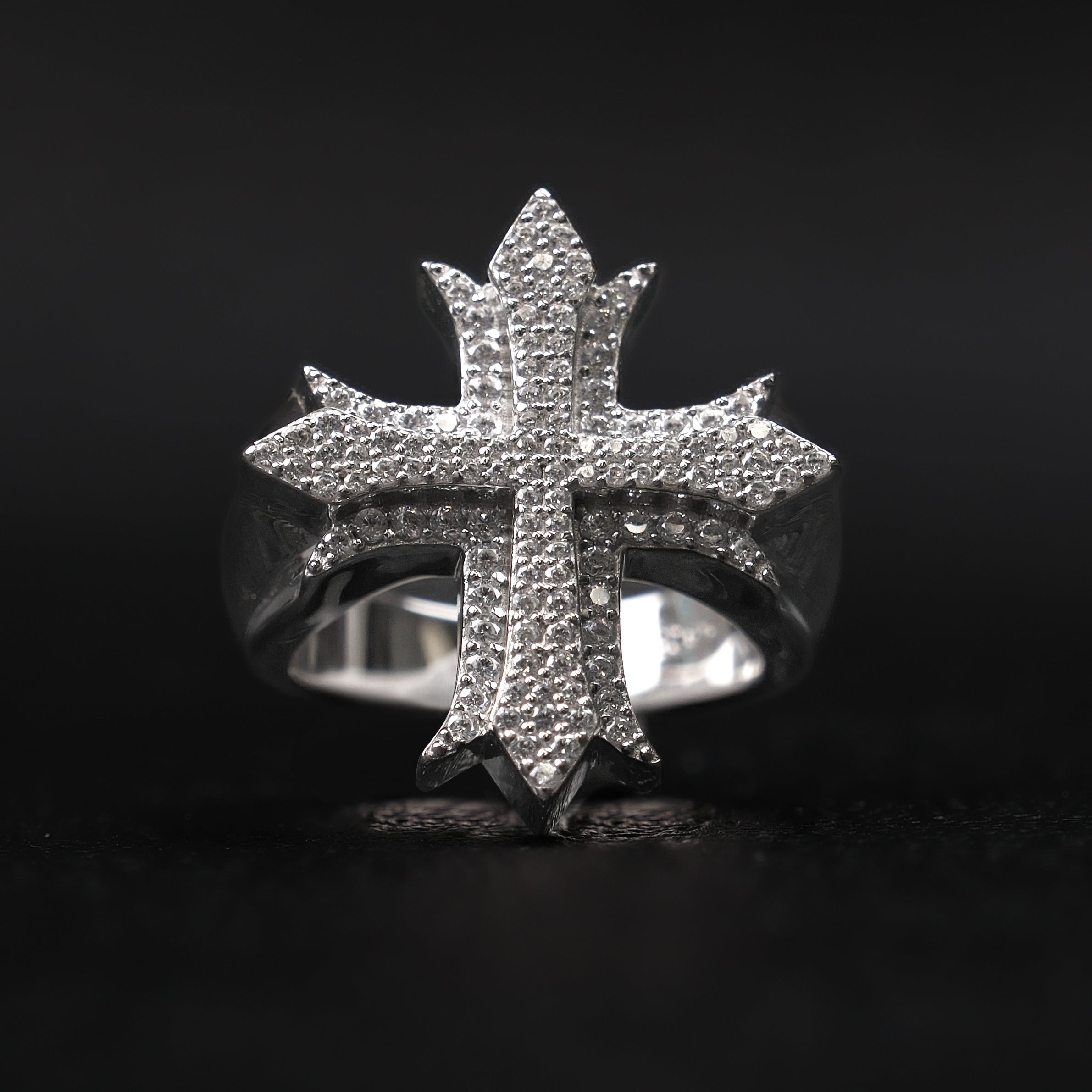 Moissanite Cross Ring