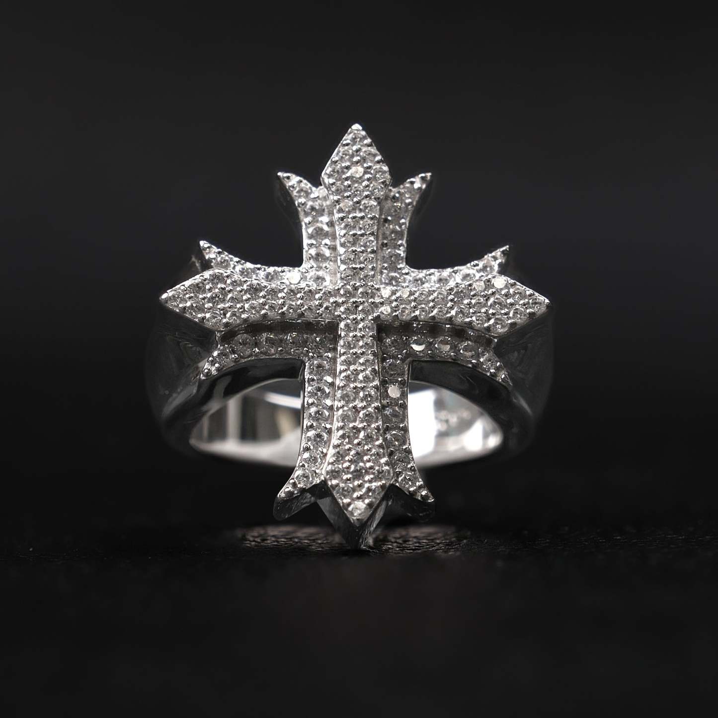 Moissanite Cross Ring