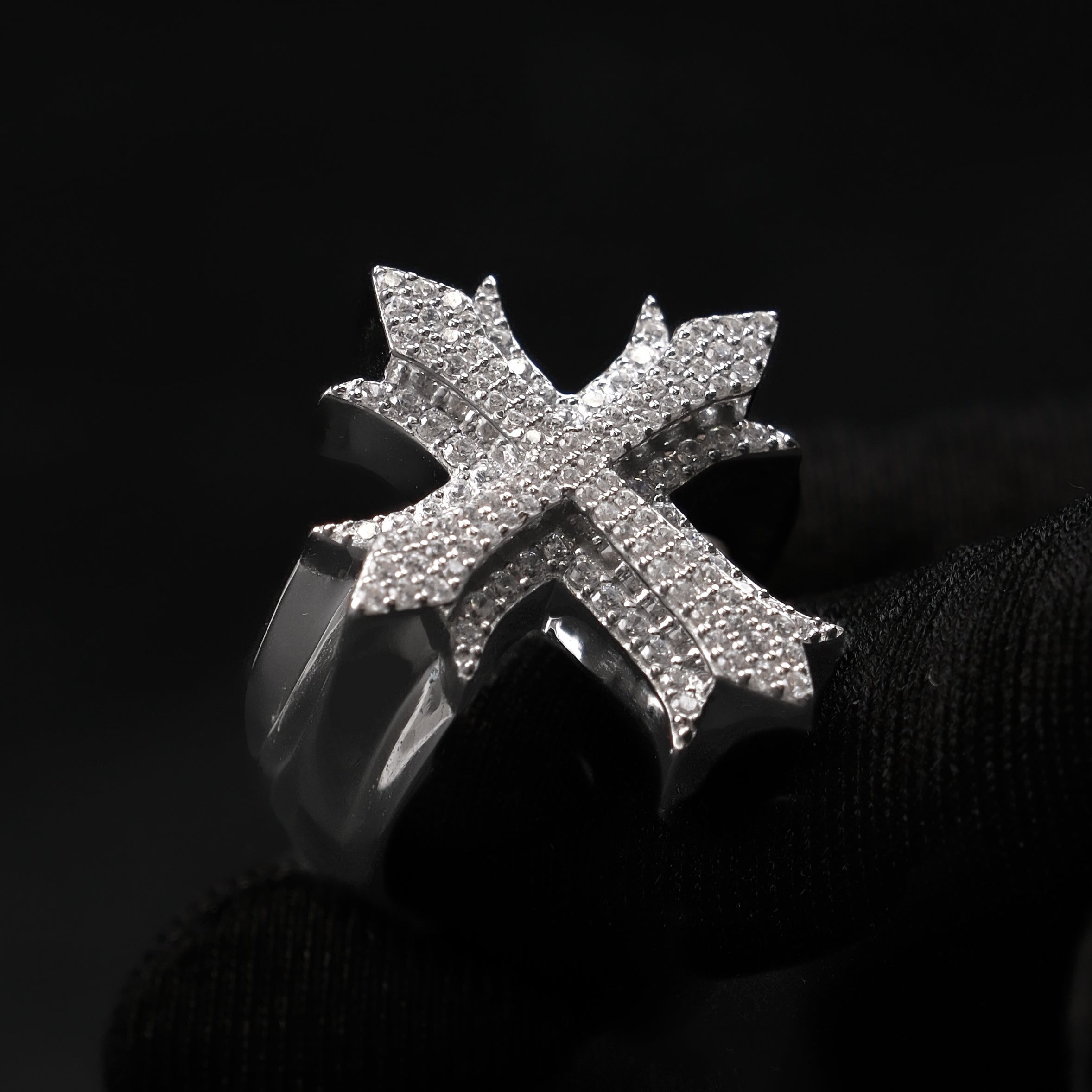Moissanite Cross Ring