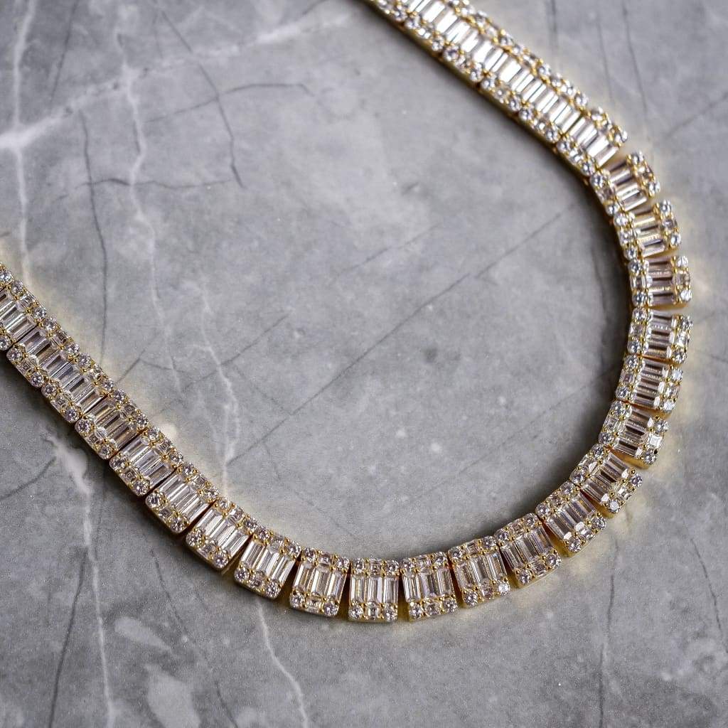 9mm Moissanite Tennis Baguette Chain